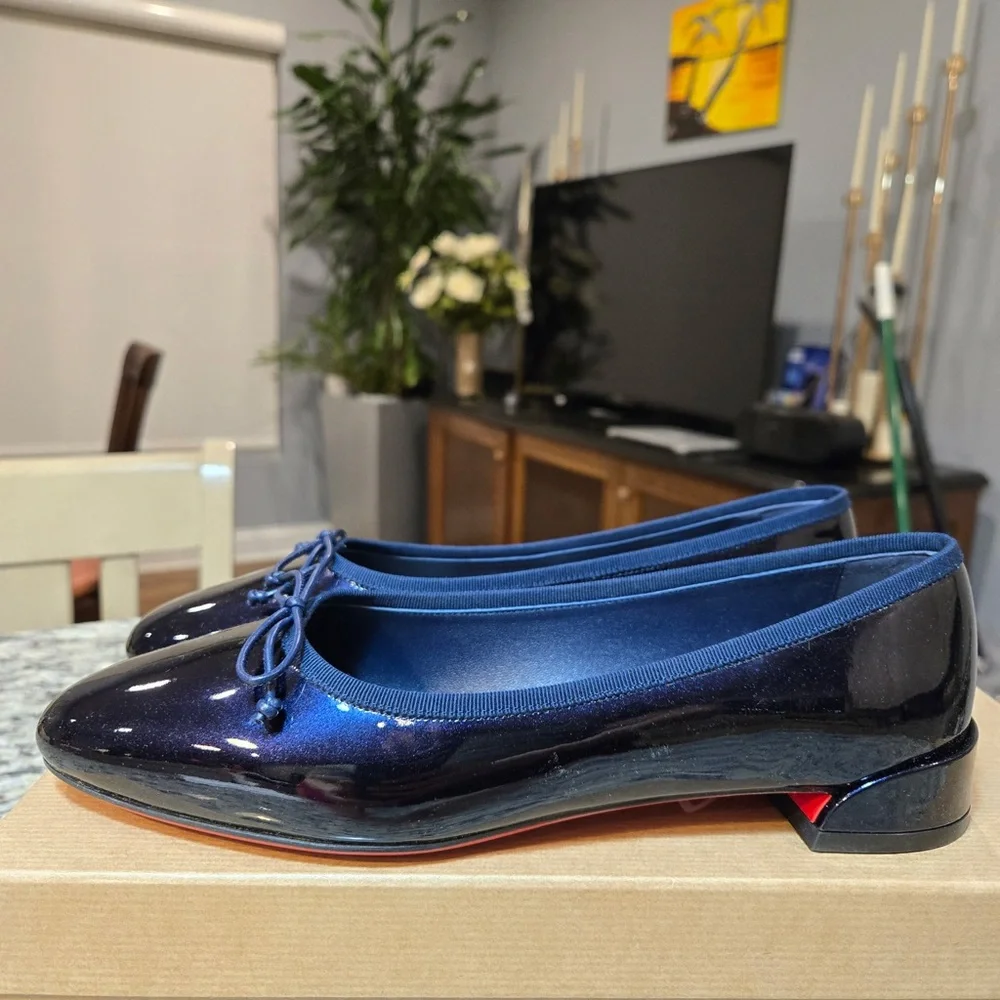 NEW Christian Louboutin Sweetie Jane Navy Flats Size 39 - Picture 5 of 10